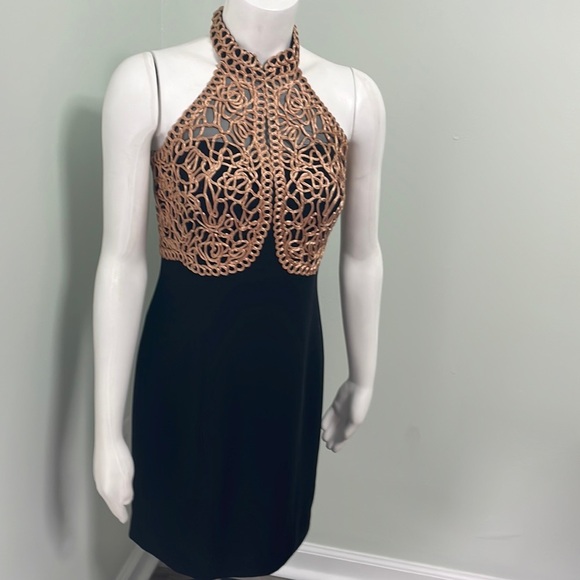 Alberto Makali Black and Rose Gold Dress - mordernwear.com
